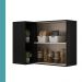 Armário Aéreo de Cozinha Miami 2 Portas com Nicho de Canto Carraro Preto Touch