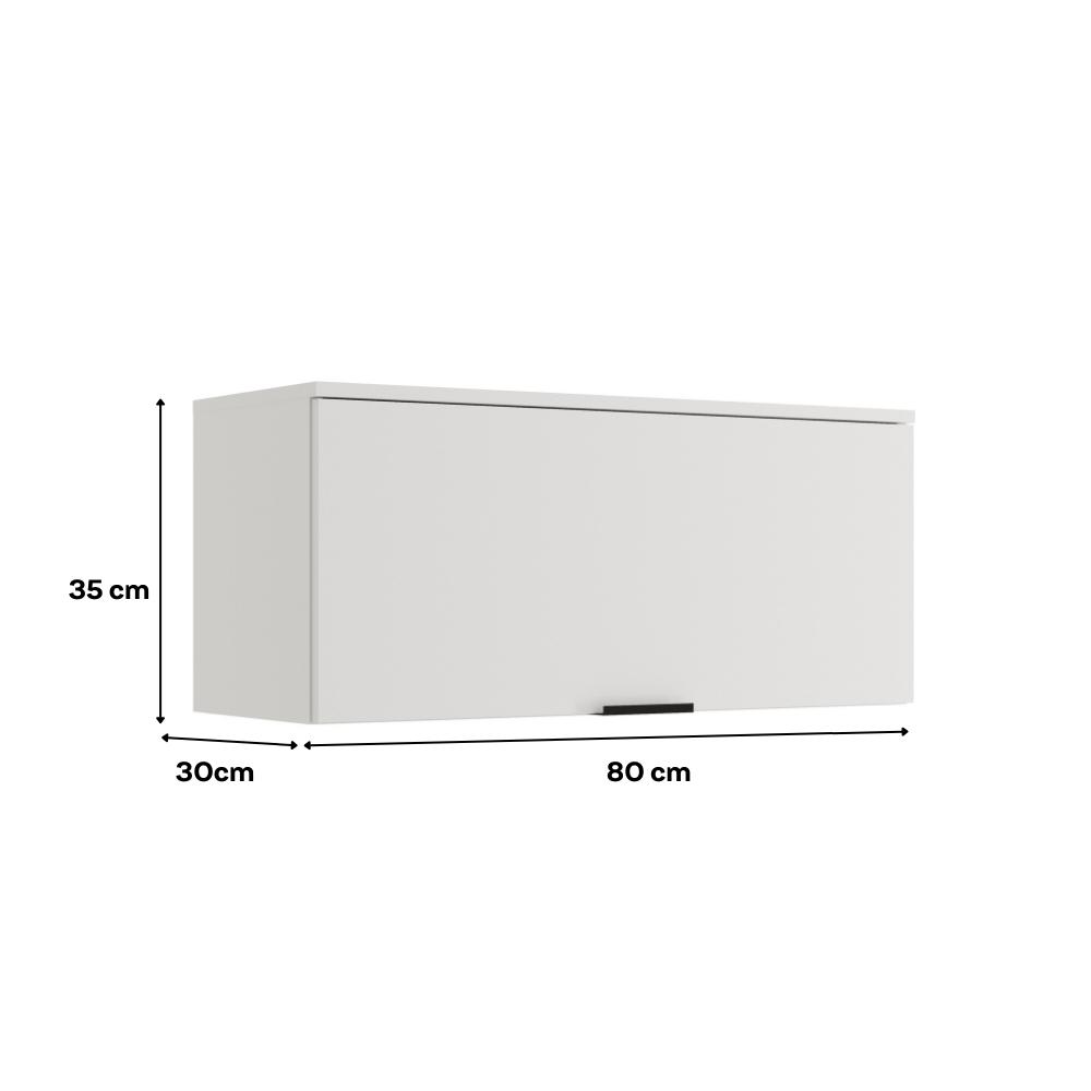 Armário Aéreo de Cozinha Miami 800mm 1 Porta Carraro Branco