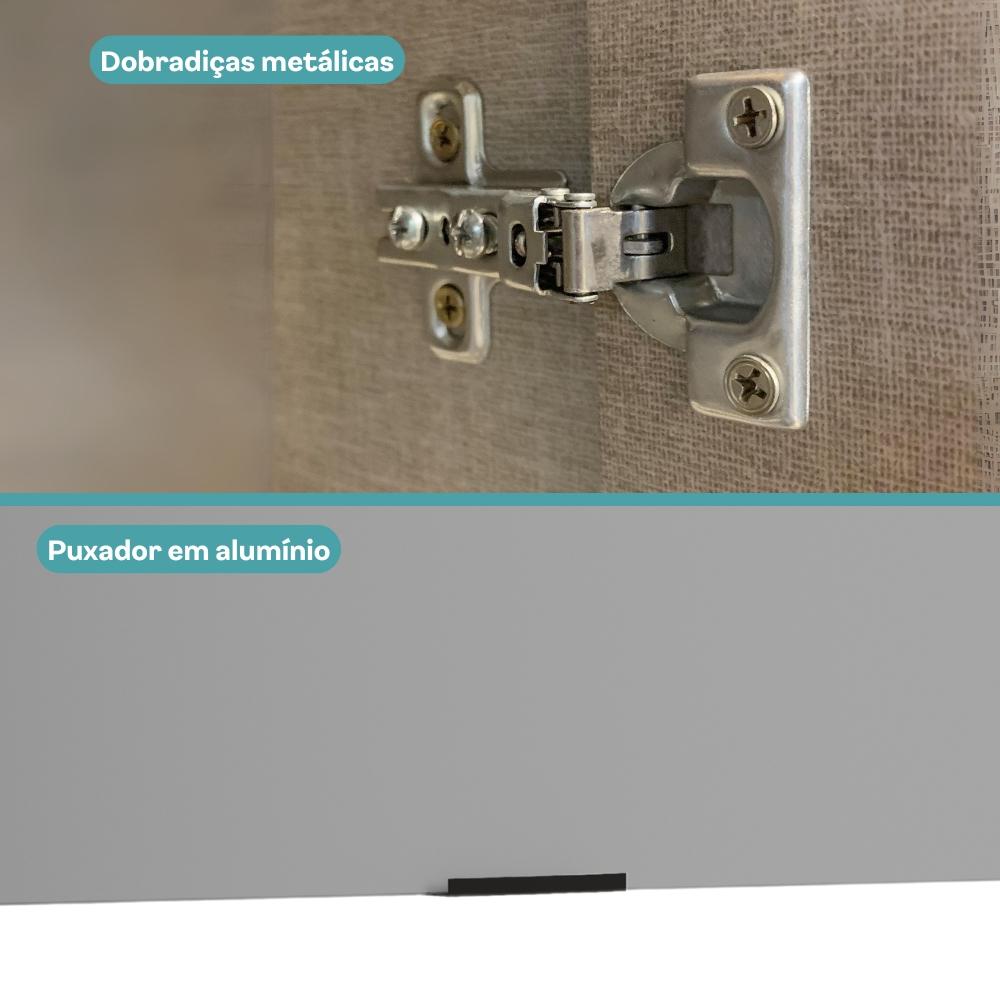 Armário Aéreo de Cozinha Miami 800mm 1 Porta Carraro Cinza Titânio