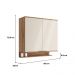 Armário Aéreo de Cozinha Miami 800mm 2 Portas c Porta Temperos Carraro Freijó com Off White