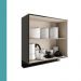 Armário Aéreo de Cozinha Miami 800mm 2 Portas c Porta Temperos Carraro Preto Touch