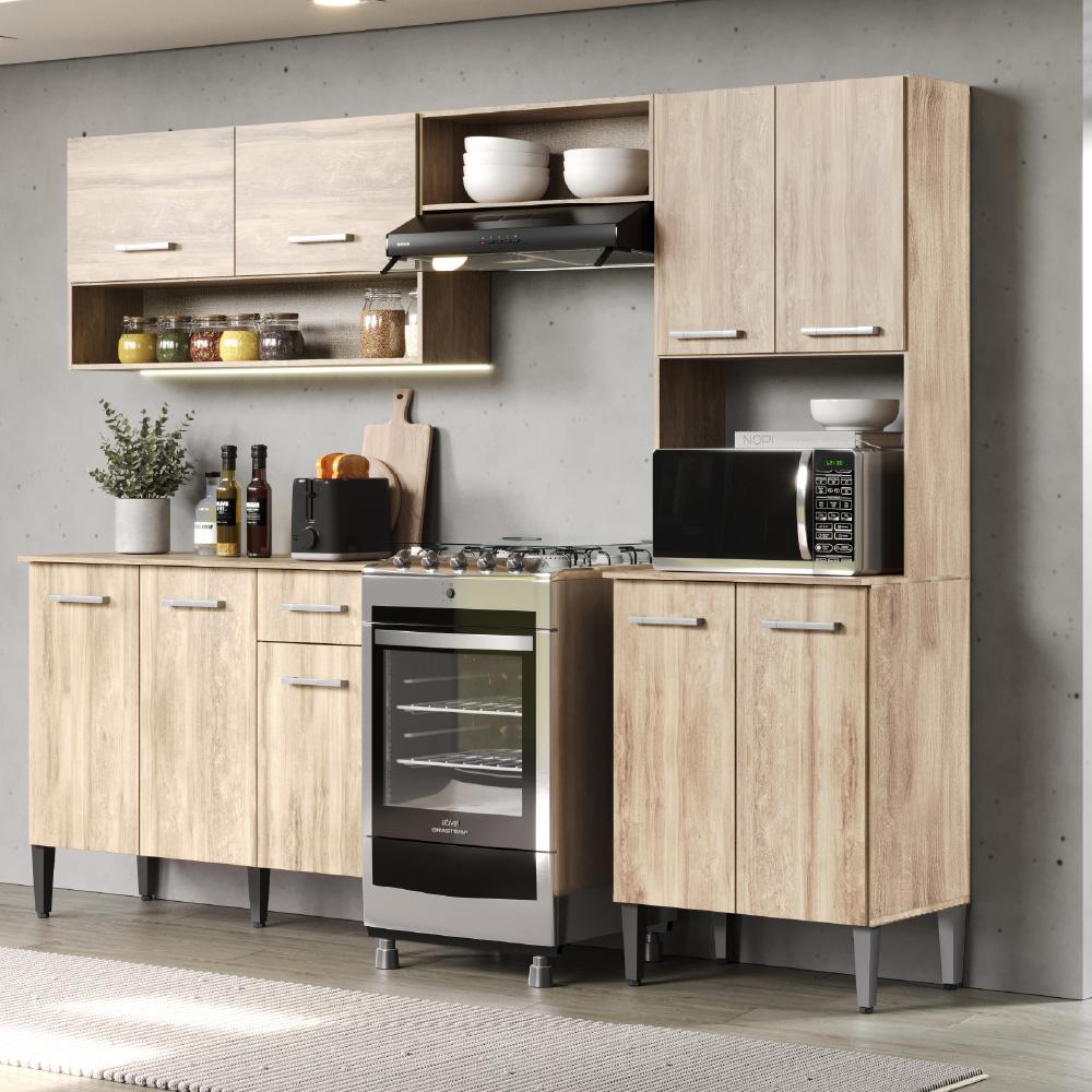 Armário Cozinha Compacta Arizona Essence Carraro - Carvalho
