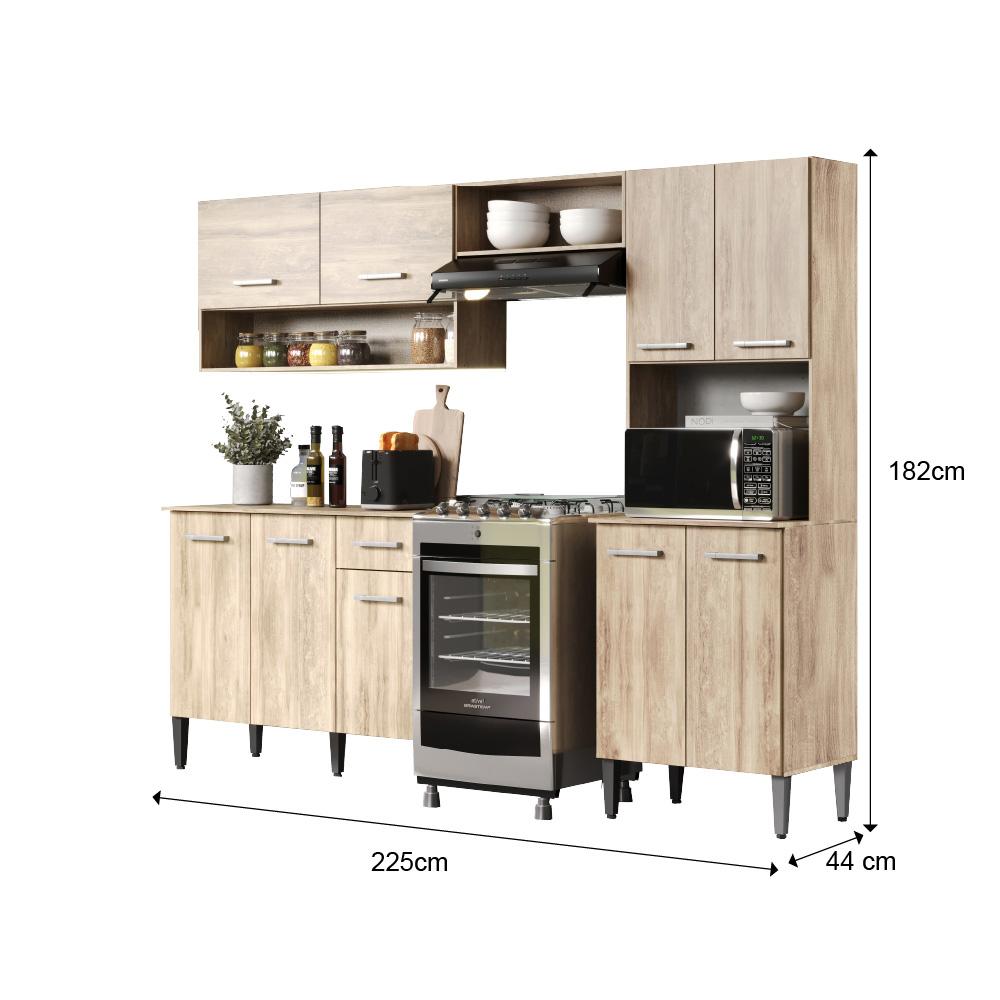 Armário Cozinha Compacta Arizona Essence Carraro - Carvalho