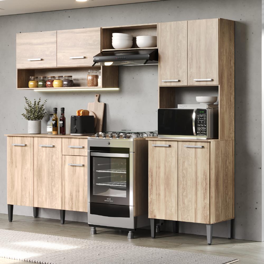 Armário Cozinha Compacta Arizona Essence Carvalho Carraro