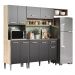 Armário Cozinha Compacta Arizona Smart Carraro - Carvalho/Preto