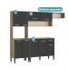 Armário Cozinha Compacta Arizona Smart Carraro - Carvalho/Preto