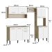 Armário Cozinha Compacta Arizona Smart Carvalho/Branco Carraro