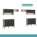 Armário Cozinha Compacta Arizona Tiny Carvalho/Preto Carraro