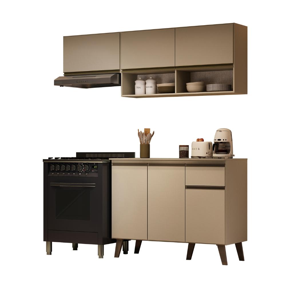 Armário de Cozinha Compacta Atlanta Petit Carraro Amêndoa