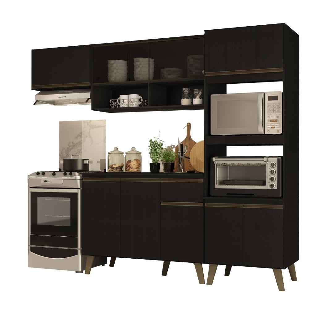 Armário de Cozinha Completa Atlanta Home Preto Touch