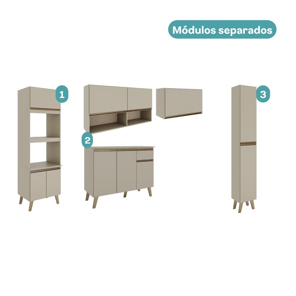 Armário de Cozinha Completa Atlanta Plus Amêndoa