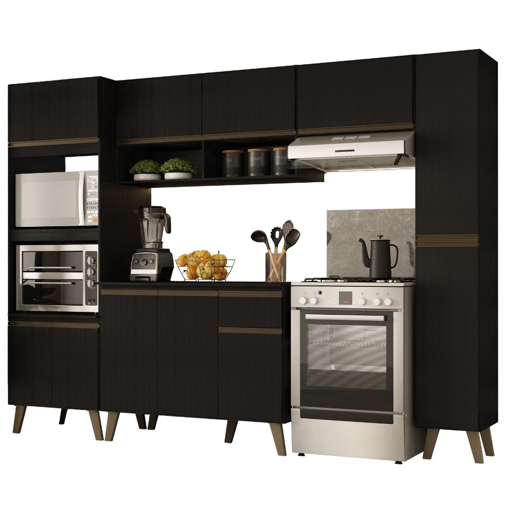 Armário de Cozinha Completa Atlanta Plus Preto Touch