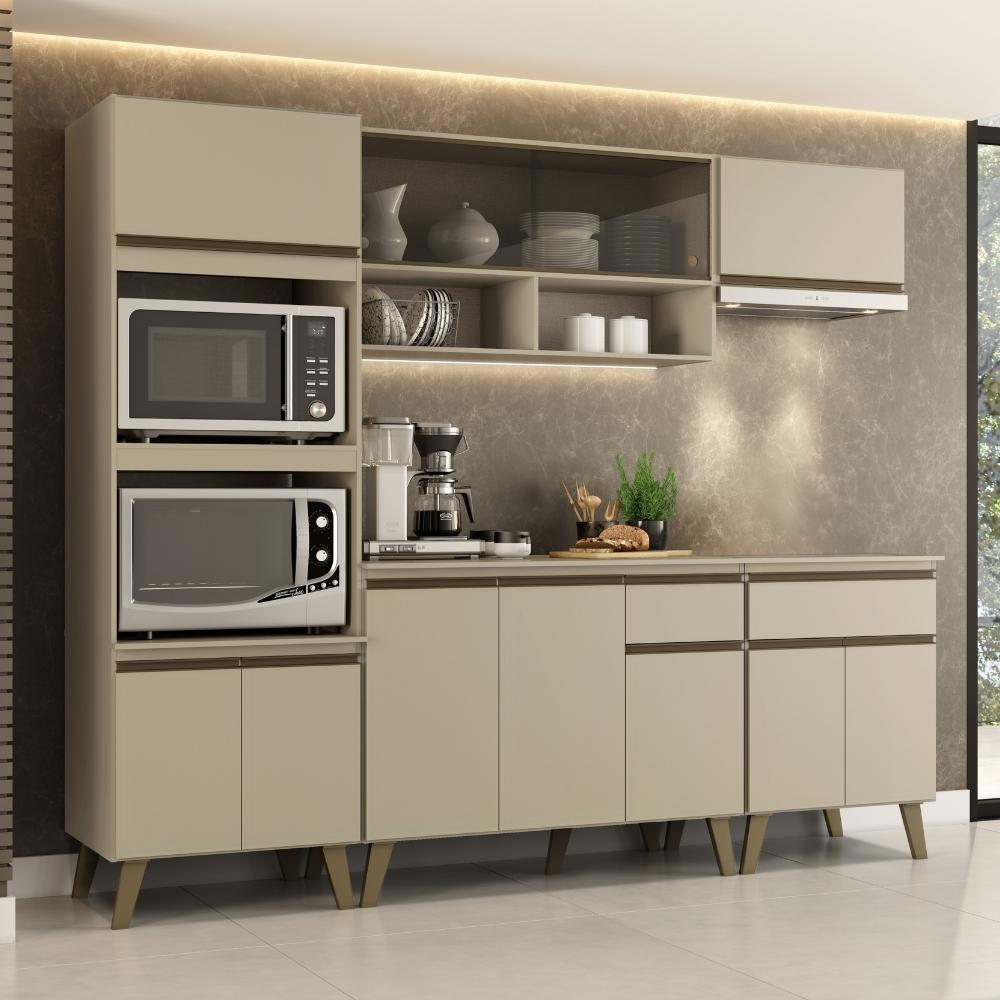 Armário de Cozinha Completa Atlanta Prime Amêndoa