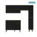Armário de Cozinha Completa Atlanta Slim Preto Touch
