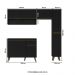 Armário de Cozinha Completa Atlanta Slim Preto Touch