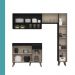 Armário de Cozinha Completa Atlanta Slim Preto Touch