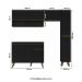 Armário de Cozinha Completa Atlanta Slim Preto Touch