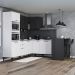 Armário de Cozinha Completa Miami New Carraro Branco e Preto Touch