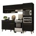 Armário de Cozinha Completa c Balcão Atlanta Essence Carraro Preto Touch