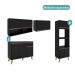 Armário de Cozinha Completa c Balcão Atlanta Essence Carraro Preto Touch