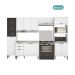 Armário de Cozinha Completa c Balcão Miami City Carraro Branco