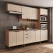 Armário de Cozinha Completa c Balcão Miami Essence Carraro Off White c Freijó