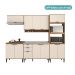 Armário de Cozinha Completa c Balcão Miami Essence Carraro Off White c Freijó