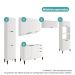 Armário de Cozinha Completa c Balcão Miami Pulse Carraro Branco