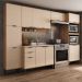 Armário de Cozinha Completa c Balcão Miami Pulse Carraro Off White c Freijó
