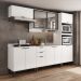 Armário de Cozinha Completa c Balcão Miami Studio Carraro Branco