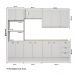 Armário de Cozinha Completa c Balcão Milla Bloom Carraro Branco