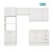 Armário de Cozinha Completa c Balcão Milla Charm Carraro Branco