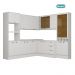 Armário de Cozinha Completa c Balcão Milla Dusk Carraro Branco