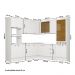 Armário de Cozinha Completa c Balcão Milla Dusk Carraro Branco