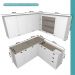 Armário de Cozinha Completa c Balcão Milla Dusk Carraro Branco