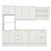 Armário de Cozinha Completa c Balcão Milla Glimmer Carraro Branco
