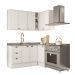 Armário de Cozinha Completa c Balcão Milla Whisper Carraro Branco