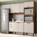 Armário de Cozinha Completa c/ Balcão Lótus Box Carraro Freijó com Off White