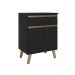 Balcão 600 Atlanta Carraro Preto Touch 2 Portas 1 Gaveta