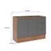 Balcão Gabinete De Pia Milla 2 Portas 3 Gavetas Nog/Cinza 120cm Carraro