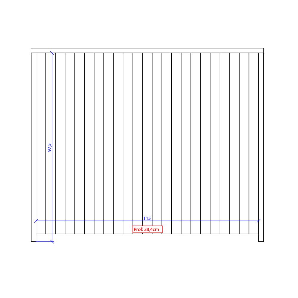 Balcão Ilha Ripado Milla Branco MDF 120cm Carraro
