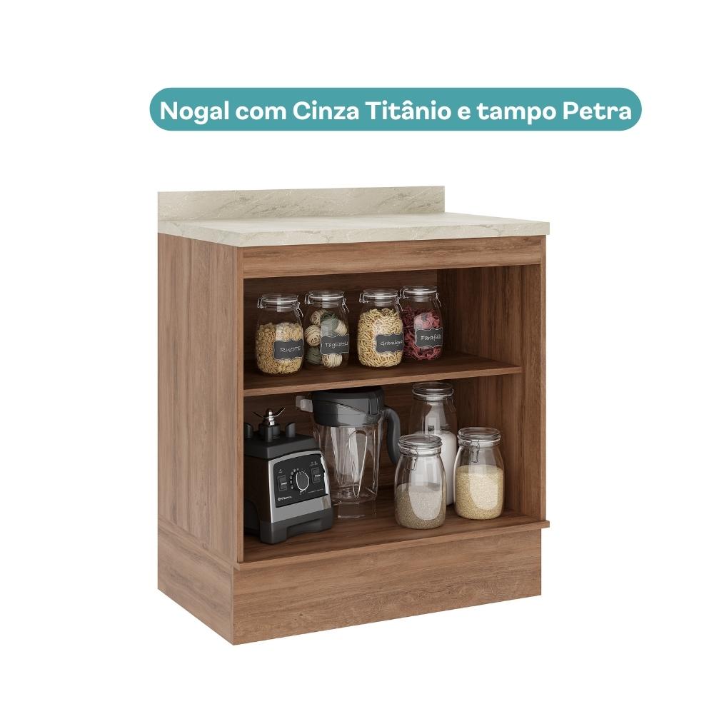 Balcão Milla 2 Portas Nog/Cinza 80 Carraro