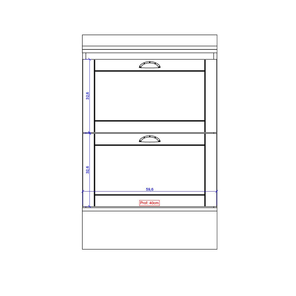 Balcão Milla MDF 2 Gavetas Branco 60cm Carraro