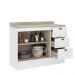 Balcão Milla MDF 2 Portas 3 Gavetas Branco 120cm Carraro