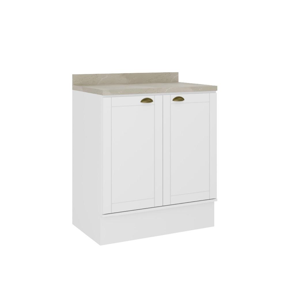 Balcão Milla MDF 2 Portas Branco 80cm Carraro