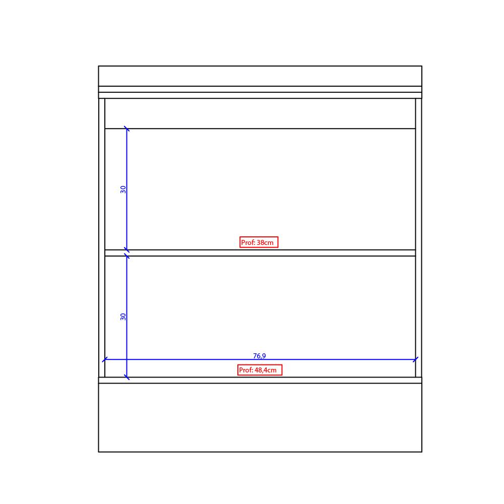 Balcão Milla MDF 2 Portas Branco 80cm Carraro