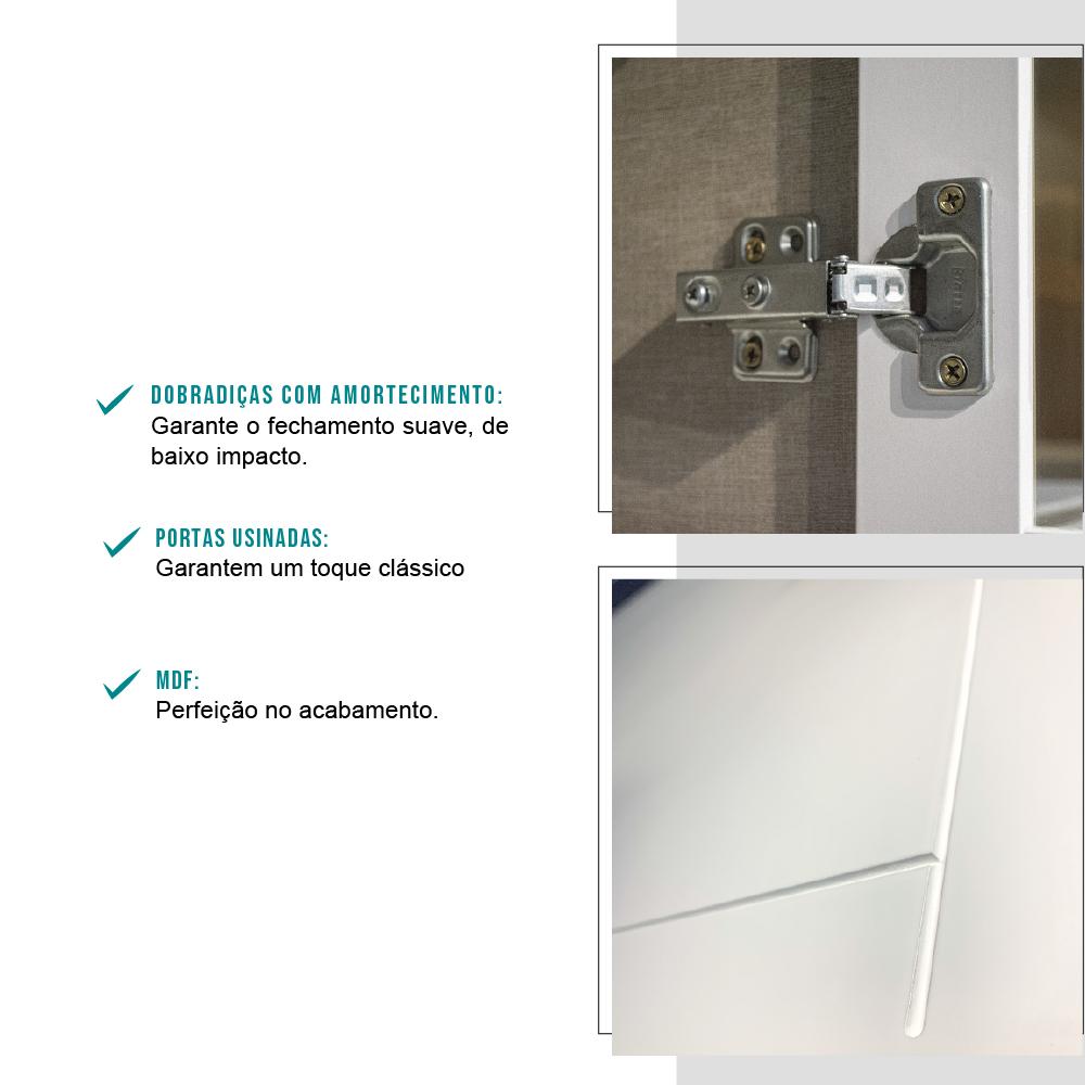 Balcão de Canto MDF Milla 1 Porta Branco 94cm Carraro