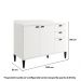 Balcão de Cozinha 1200mm 2 Portas 3 Gavetas Com Tampo Lótus Carraro Branco