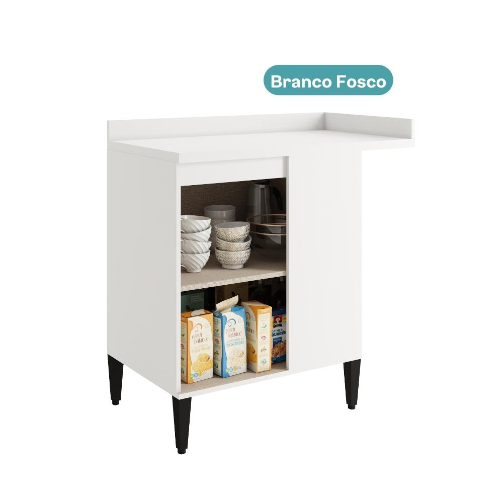 Balcão de Cozinha Canto 1 Pta c/ Tampo Lótus Carraro Branco