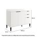 Balcão de Cozinha Miami 1200mm 2 Portas 3 Gavetas Com Tampo Carraro Branco